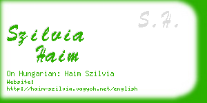 szilvia haim business card